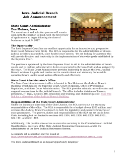 Iowa Judicial Branch Job Announcement