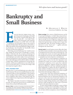 Bankruptcy and Small Business