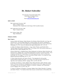 Dr. Robert Schweller - University of Texas Rio Grande Valley