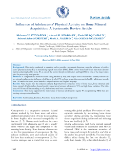 Influence of Adolescents` Physical Activity on Bone Mineral