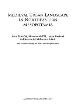 Medieval Urban Landscape in Northeastern Mesopotamia Karel