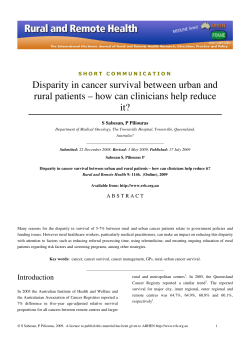Disparity in cancer survival between urban and rural patients &ndash; how