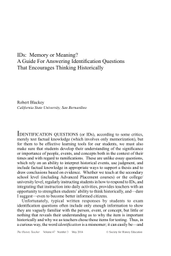 IDs: Memory or Meaning? A Guide For Answering Identification