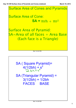 Day 16 CW Surface Area of Pyramids and Cones.notebook
