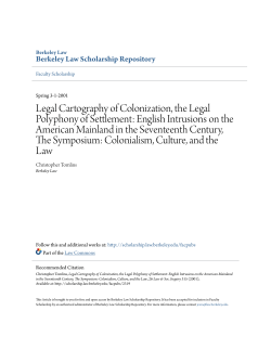 Legal Cartography of Colonization, the Legal Polyphony of