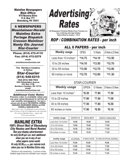 Advertising Rates - Mainline Newspapers