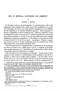 sets of metrical hypotheses for geometry