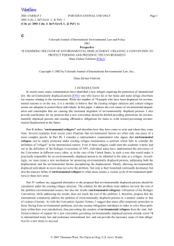 Stemming the Flow of Environmental Displacement: Creating a