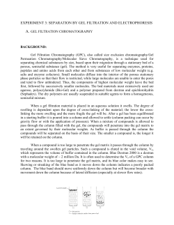 experiment 3: separation by gel filtration and