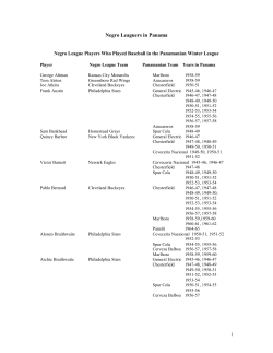 Negro Leaguers in Panama - Center for Negro League Baseball