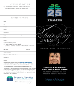 FUTURES IN EDUCATION SCHOLARSHIP FUND DINNER