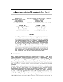 A Bayesian Analysis of Dynamics in Free Recall