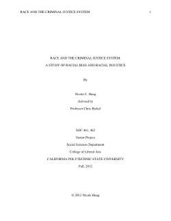 race and the criminal justice system: a study of racial bias and racial