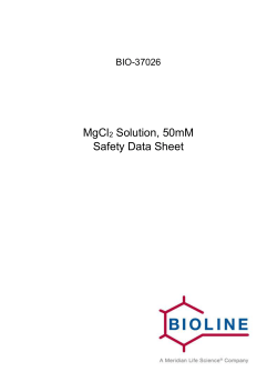 MgCl2 Solution, 50mM Safety Data Sheet