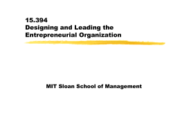 15.394 Designing and Leading the Entrepreneurial Organization