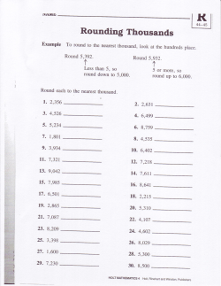 Rounding Thousands t t