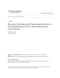 Between Coloniality And Transmodernity:latino/a Fictional