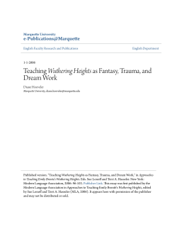 Teaching Wuthering Heights as Fantasy, Trauma, and Dream Work