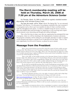 March - Barnard-Seyfert Astronomical Society