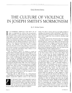 THE CULTURE OF VIOLENCE IN JOSEPH SMITH`S MORMONISM