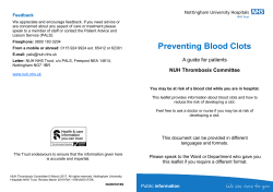 Preventing Blood Clots - Nottingham University Hospitals NHS Trust