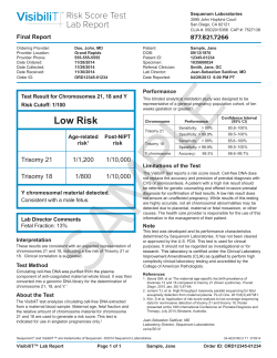 VisibiliT low risk test result T21 18Y example