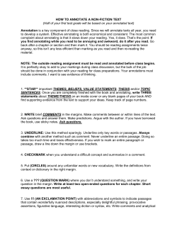 HOW TO ANNOTATE A NON-FICTION TEXT