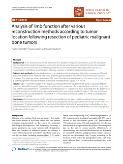 Analysis of limb function after various reconstruction methods