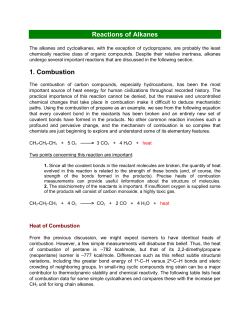 Reactions of Alkanes 1. Combustion