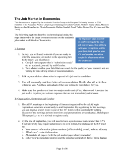 The Job Market in Economics