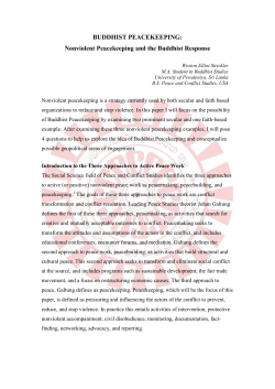 BUDDHIST PEACEKEEPING - Buddhist and Pali University