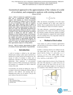 Geometrical approach to the approximation of the volume of a solid