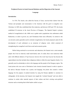 Peripheral Factors in Jesuit-Guaran&iacute; Relations