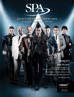 Spring 2015 - Society for the Performing Arts