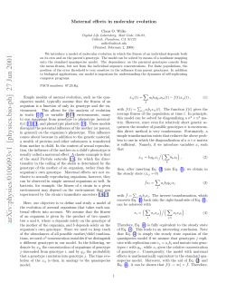 Maternal effects in molecular evolution