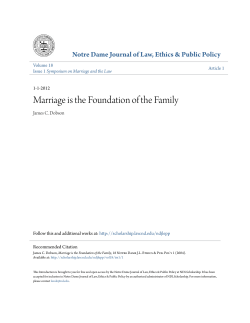 Marriage is the Foundation of the Family