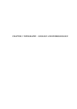CHAPTER 2 TOPOGRAPHY・GEOLOGY AND HYDROGEOLOGY