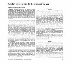 Rainfall Interception by Cool