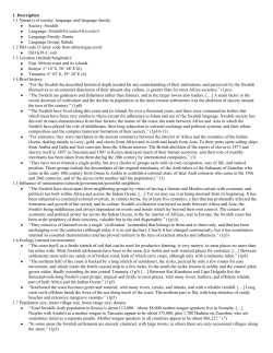 Swahili - Database for Indigenous Cultural Evolution (DICE)