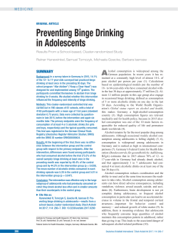 Preventing Binge Drinking in Adolescents
