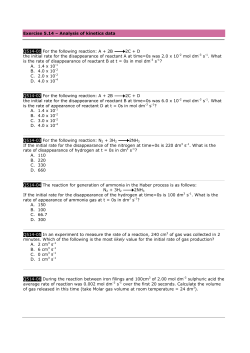 Exercise 5.14 &ndash; Analysis of kinetics data Q514-01 For