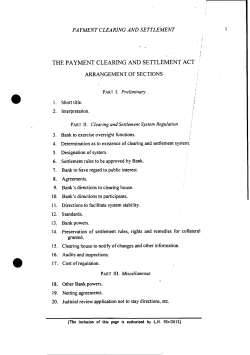 THE PAYMENT CLEARING AND SETTLEMENT ACT