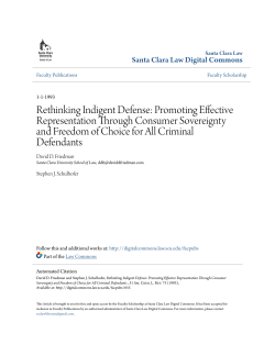 Rethinking Indigent Defense: Promoting Effective Representation