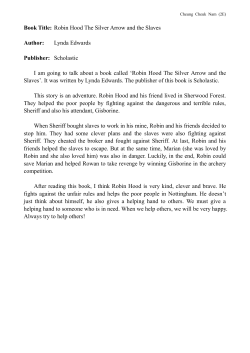 Book Title: Robin Hood The Silver Arrow and the Slaves Author