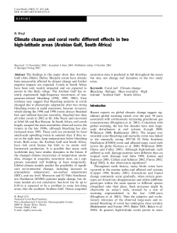 Climate change and coral reefs: different effects in two high