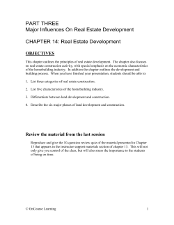 PART THREE Major Influences On Real Estate Development