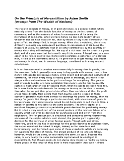 On the Principle of Mercantilism by Adam Smith (excerpt from The
