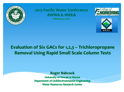 Evaluation of Six GACs for 1,2,3 Trichloropropane Removal