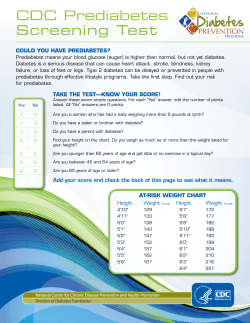 Information on Prediabetes and the Diabetes Prevention Program