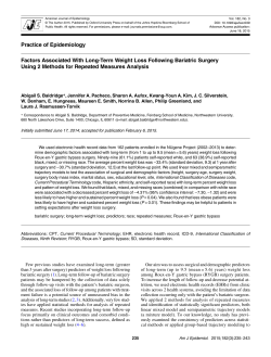 Factors Associated With Long-Term Weight Loss Following Bariatric